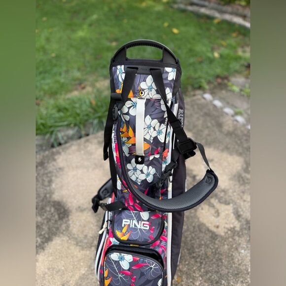 PING HOOFER Lite Black Floral Tropic Hawaii Multi Color Stand Golf Bag Divider - Picture 2 of 15